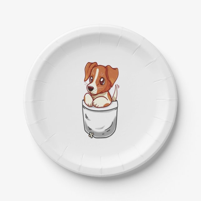 Pocket Cute Jack Russell Terrier  Paper Plates (Front)