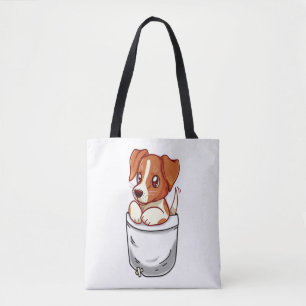 Pocket Cute Jack Russell Terrier Tote Bag