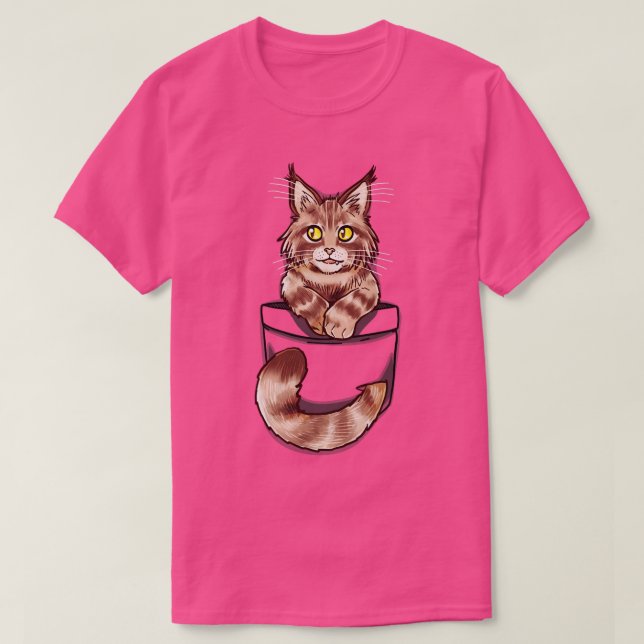 Pocket Cute Maine Coone Kitten  T-Shirt (Design Front)