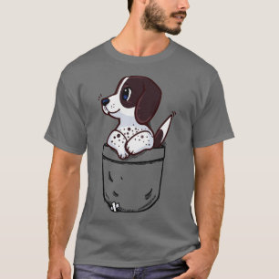 Pocket Cute Pointer Puppy Dog  T-Shirt