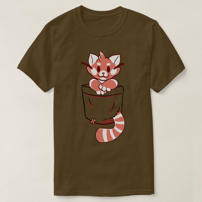 Pocket Cute Red Panda  T-Shirt (Design Front)
