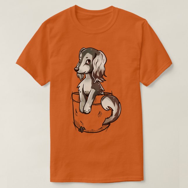 Pocket Cute Saluki Dog  T-Shirt (Design Front)