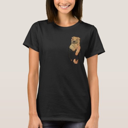 Pocket Cute Shar Pei Puppy Dog T_Shirt