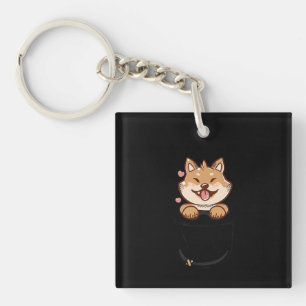 Pocket cute shiba inu puppy dog Pet Present Keychain