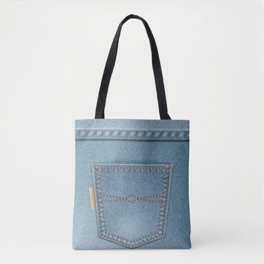 Pocket Denim Blue Jeans Tote Bag 2138