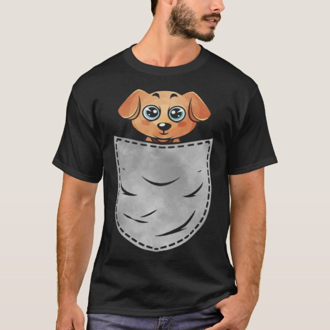 Pocket Dog Animal In Your Pocket  Labrador Dog T-Shirt (Front)