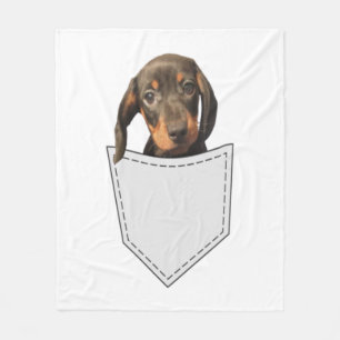 Pocket Dog Dachshund  Fleece Blanket