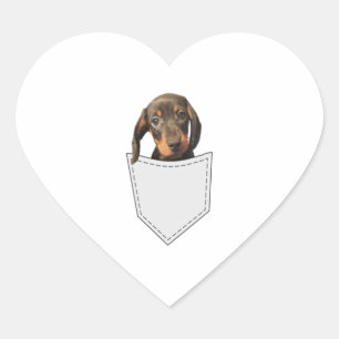 Pocket Dog Dachshund  Heart Sticker
