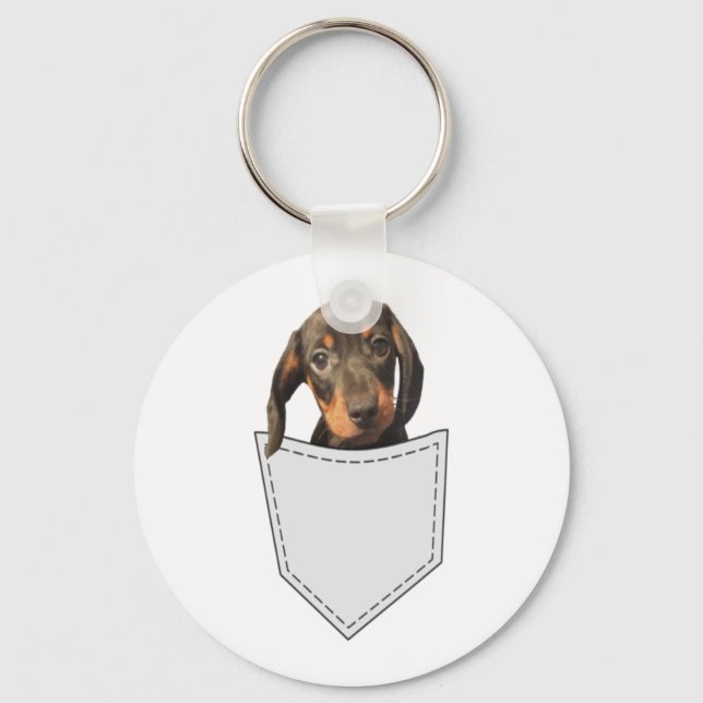 Pocket Dog Dachshund  Keychain (Front)