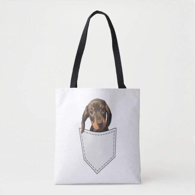 Pocket Dog Dachshund  Tote Bag (Front)