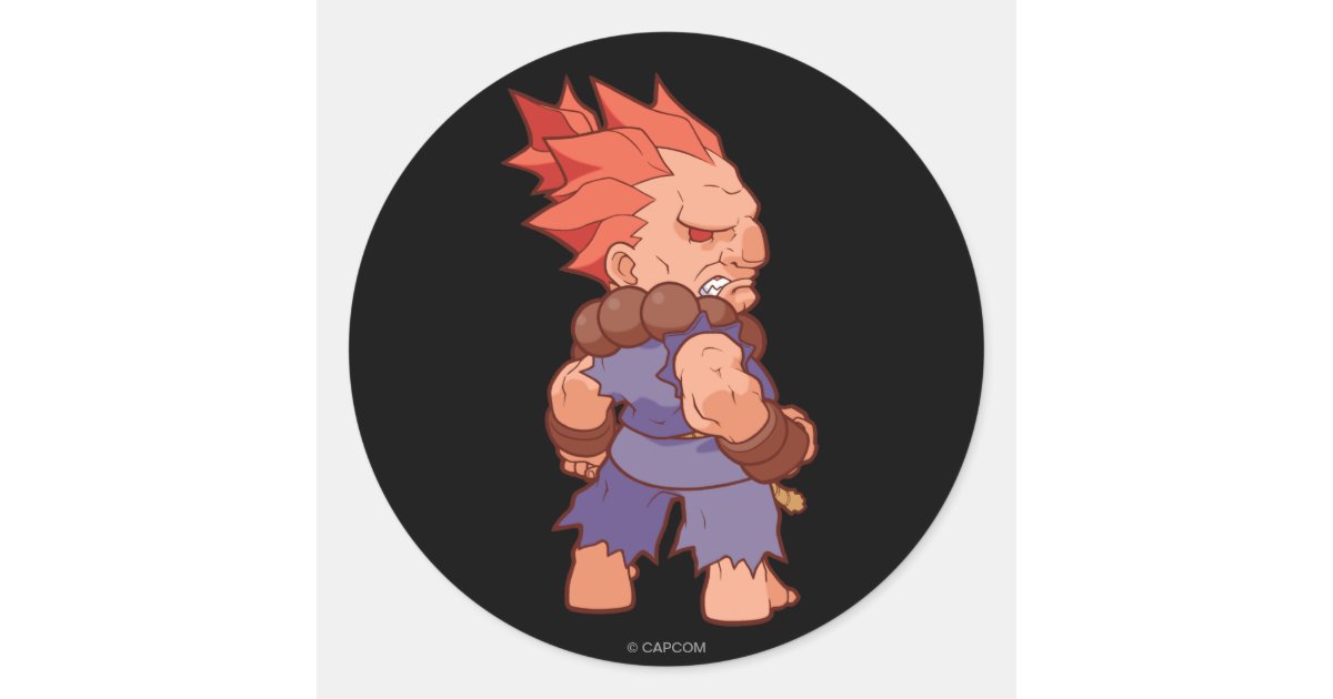 Pocket Fighter Akuma 2 Classic Round Sticker Zazzle