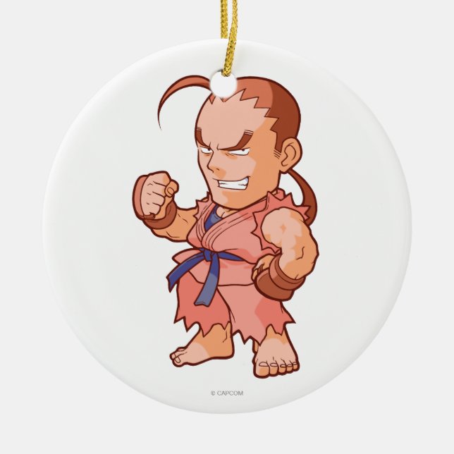 Pocket Fighter Dan Ceramic Ornament (Front)