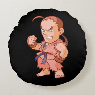 Pocket Fighter Dan Round Pillow