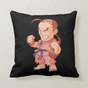 Pocket Fighter Dan Throw Pillow