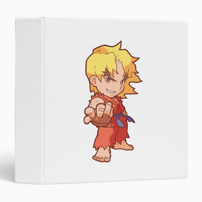 Pocket Fighter Ken 2 3 Ring Binder (Front/Spine)