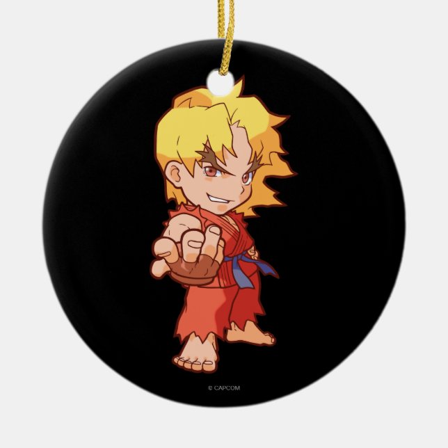 Pocket Fighter Ken 2 Ceramic Ornament (Front)