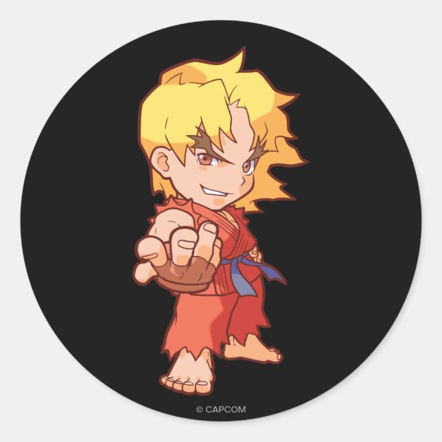 Pocket Fighter Ken 2 Classic Round Sticker (Front)