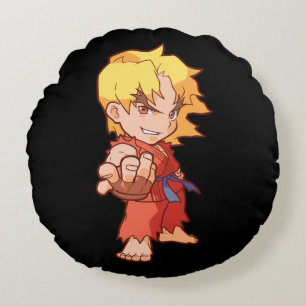 Pocket Fighter Ken 2 Round Pillow