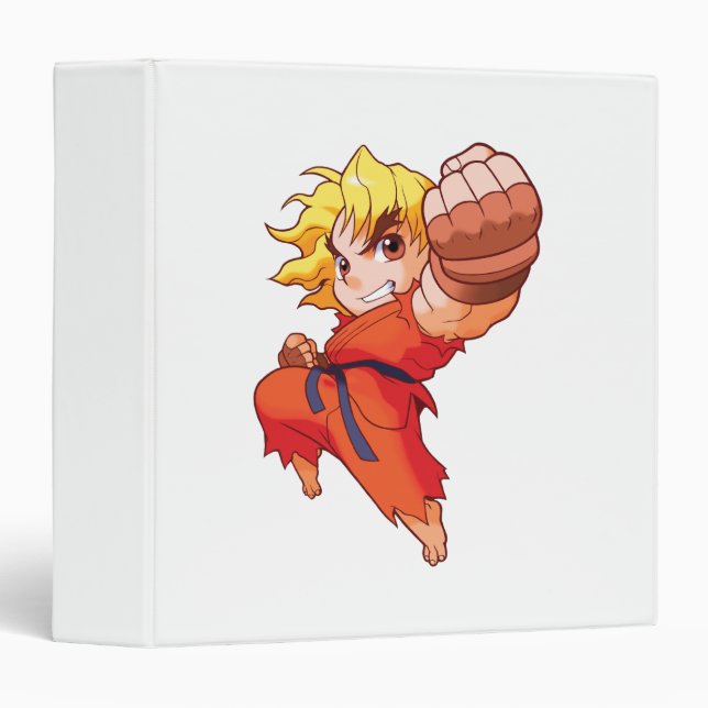 Pocket Fighter Ken 3 Ring Binder (Front/Spine)
