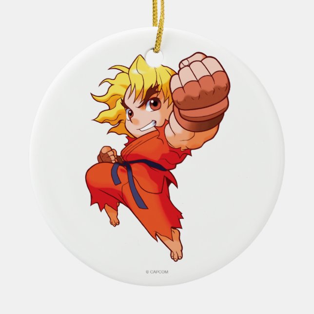 Pocket Fighter Ken Ceramic Ornament (Front)