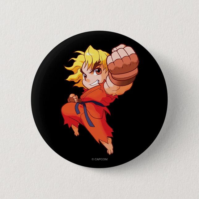 Pocket Fighter Ken Pinback Button (Front)