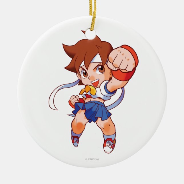 Pocket Fighter Sakura 2 Ceramic Ornament (Front)