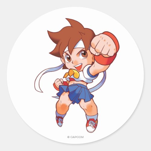 Pocket Fighter Sakura 2 Classic Round Sticker