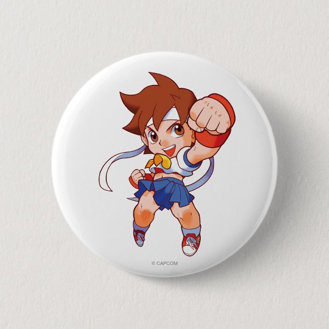 Pocket Fighter Sakura 2 Pinback Button (Front)