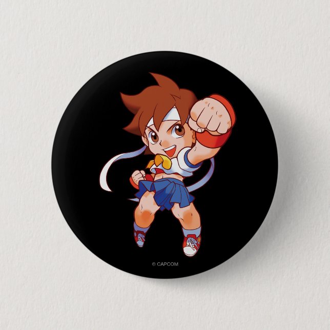 Pocket Fighter Sakura 2 Pinback Button (Front)
