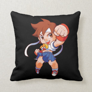 Pocket Fighter Sakura 2 Throw Pillow