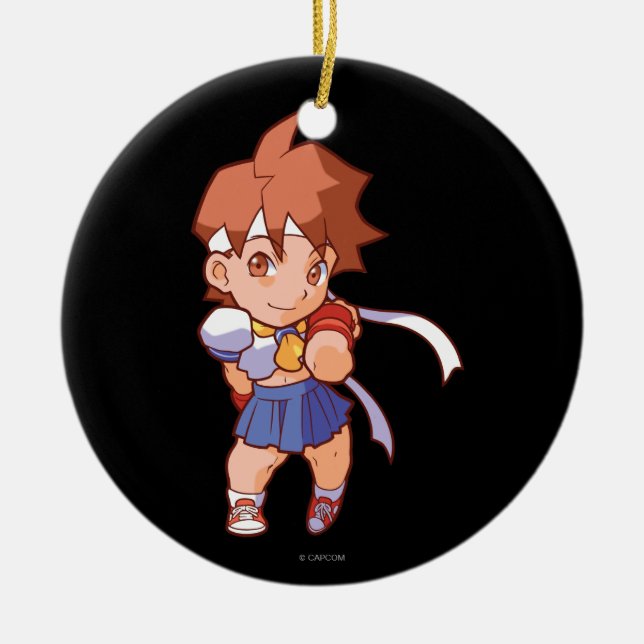 Pocket Fighter Sakura Ceramic Ornament (Front)