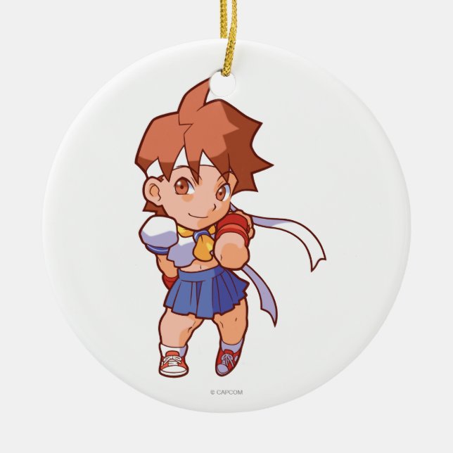 Pocket Fighter Sakura Ceramic Ornament (Front)