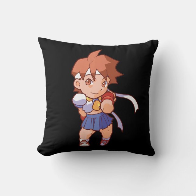 Pocket Fighter Sakura Throw Pillow (Front)