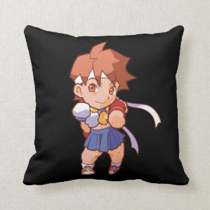 Pocket Fighter Sakura Throw Pillow