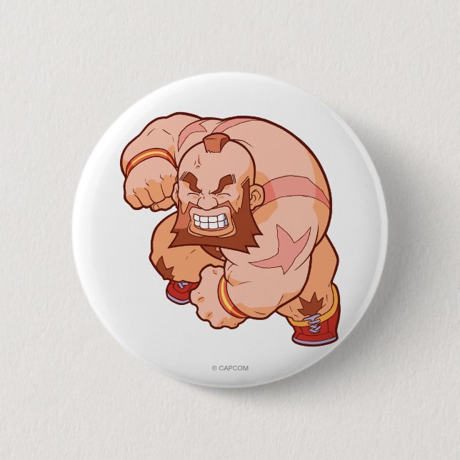 Pocket Fighter Zangief 2 Pinback Button (Front)