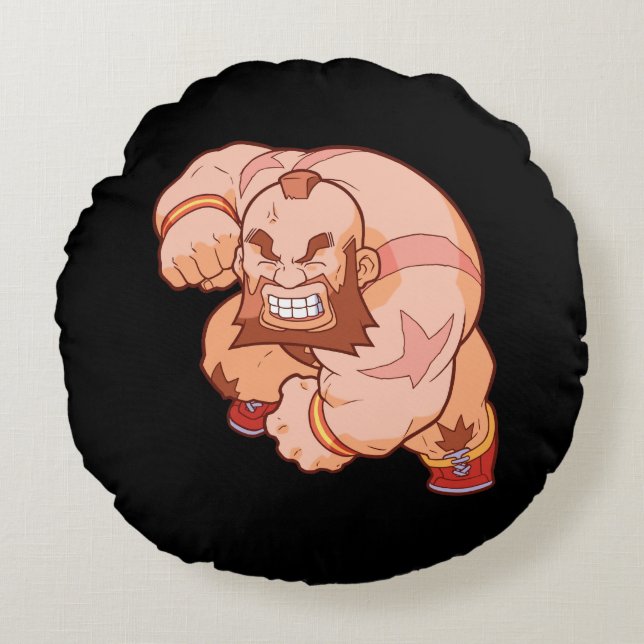 Pocket Fighter Zangief 2 Round Pillow (Front)
