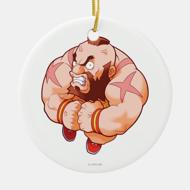 Pocket Fighter Zangief Ceramic Ornament (Front)