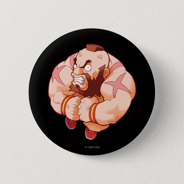 Pocket Fighter Zangief Pinback Button (Front)