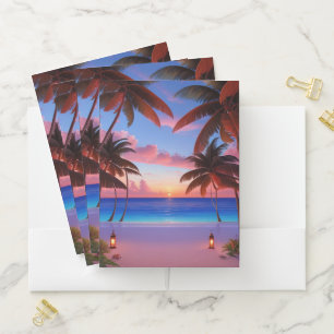 Pocket Folder-Beach Scene Folder