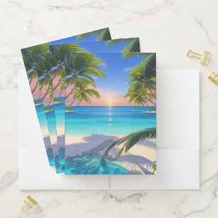 Pocket Folder-Beach Scene Pocket Folder