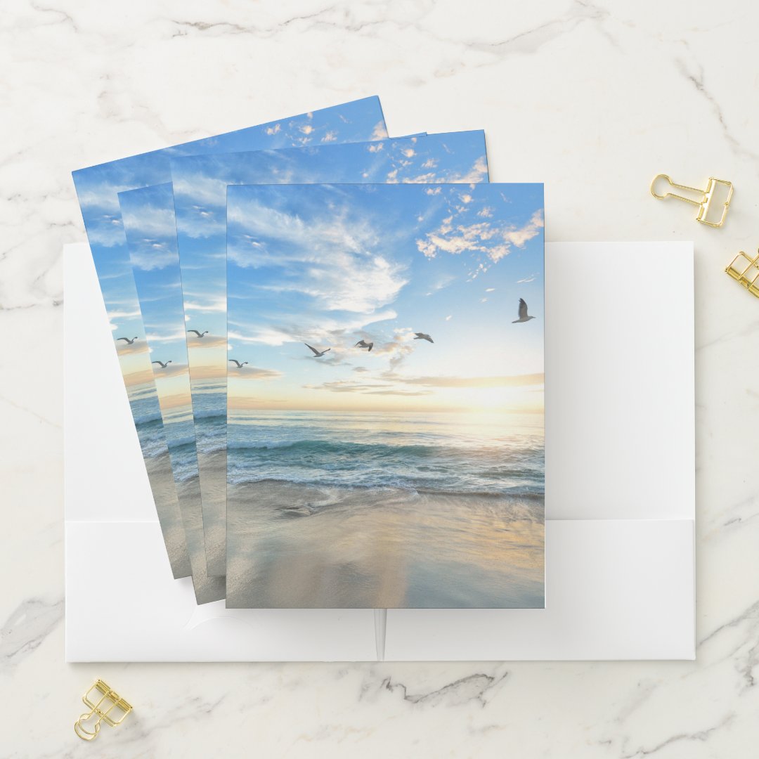 Pocket Folder-Beach Scene Pocket Folder | Zazzle