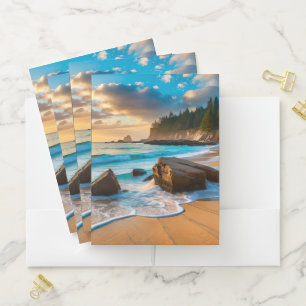 Pocket Folder-Beach Scene Pocket Folder