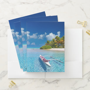 Pocket Folder-Tropical Beach Folder