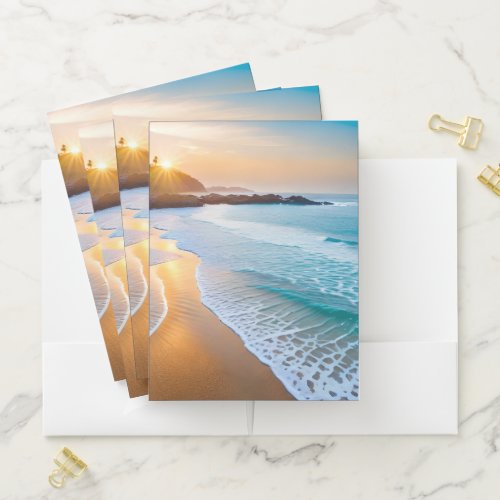 Pocket Folder-Tropical Beach Folder
