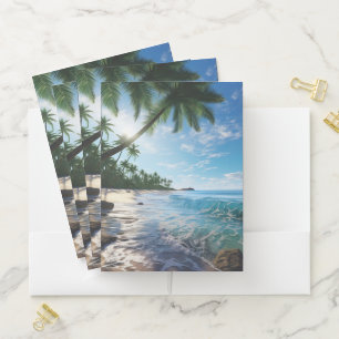 Pocket Folder-Tropical Beach Folder