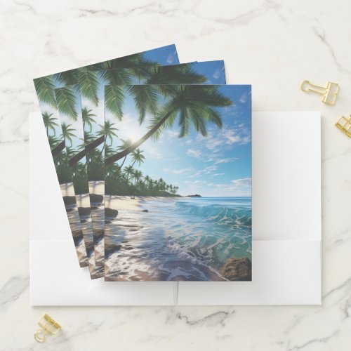 Pocket Folder-Tropical Beach Folder