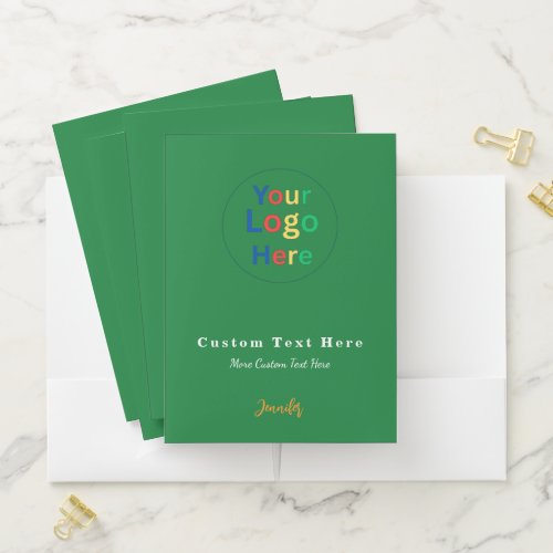 Pocket Folder Upload Logo Add Custom Business Text