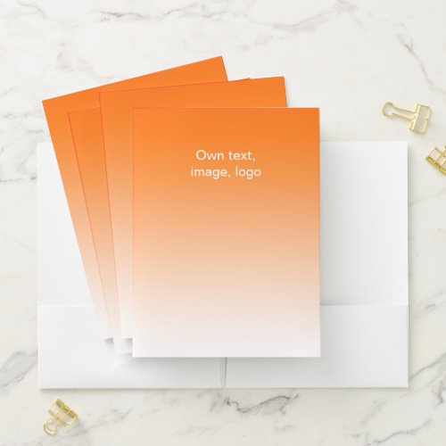 Pocket Folders Orange _ White