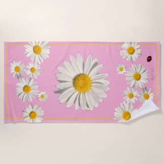 Pocket full of daisies beach towel.  towel