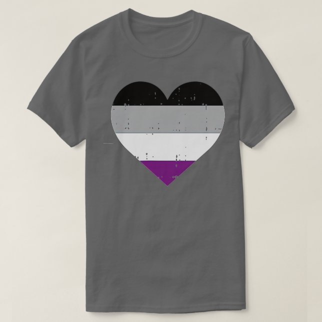 Pocket Heart Funny LGB Asexual Flag Pride Support  T-Shirt (Design Front)